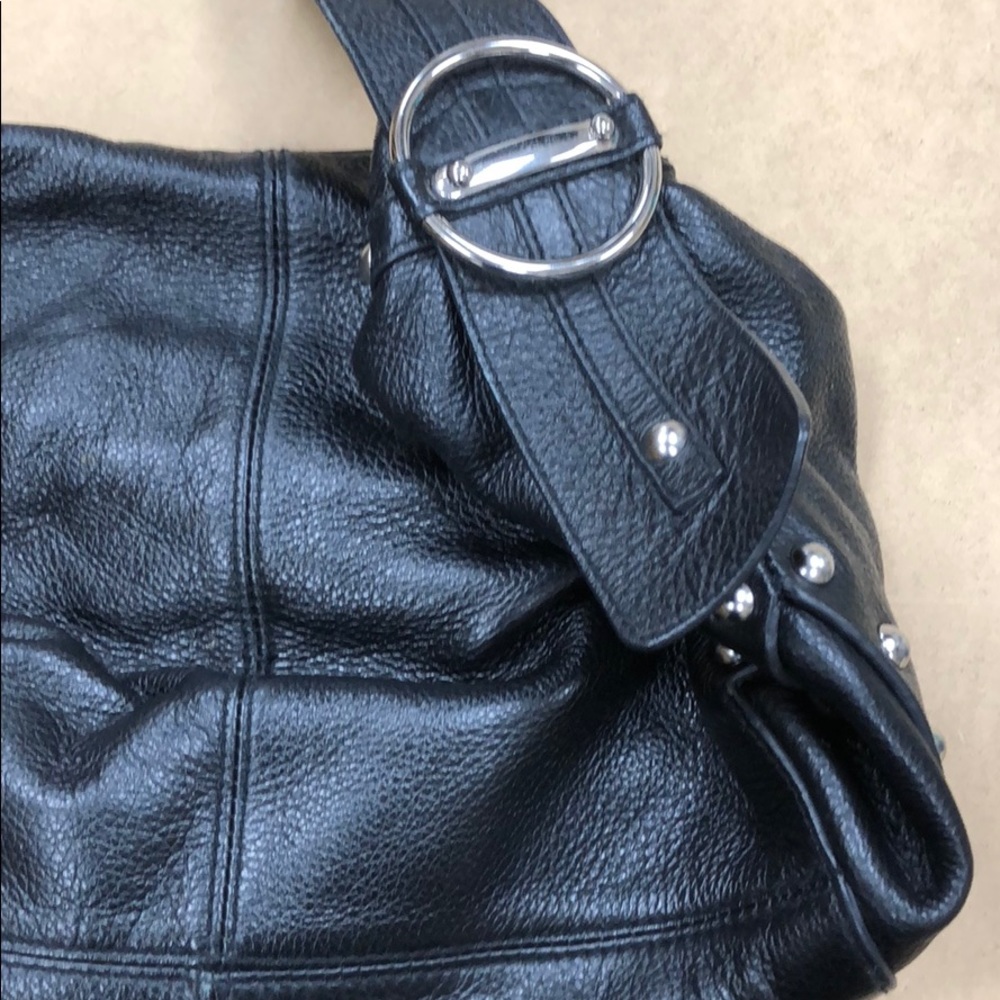 Black leather Kate Landry bag